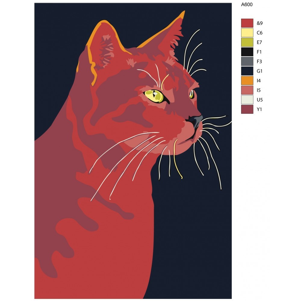 Картина красный кот